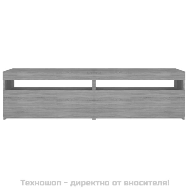 ТВ шкафове с LED осветление, 2 бр, сив сонома, 75x35x40 см