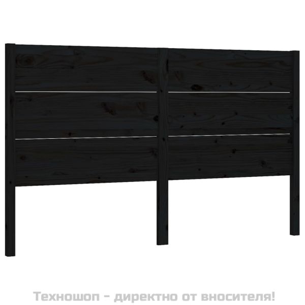 Табла за спалня, черна, 206x4x100 см, бор масив