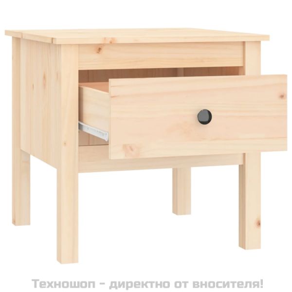 Странична масичка, 50x50x49 см, борово дърво масив