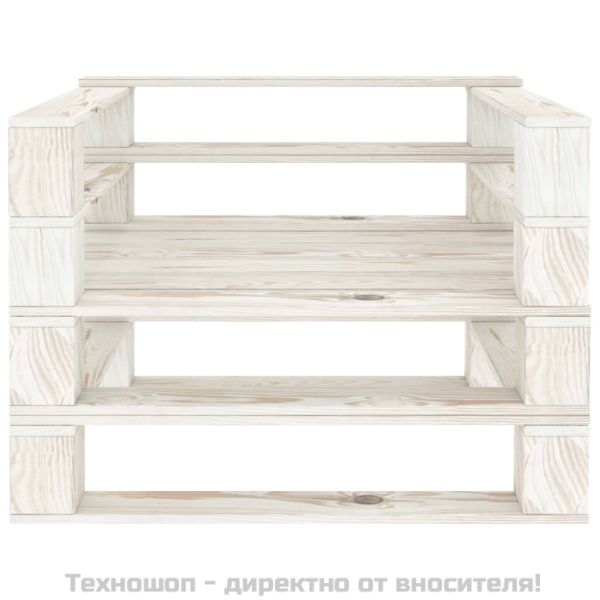Градинско кресло от палети, дърво, бяло