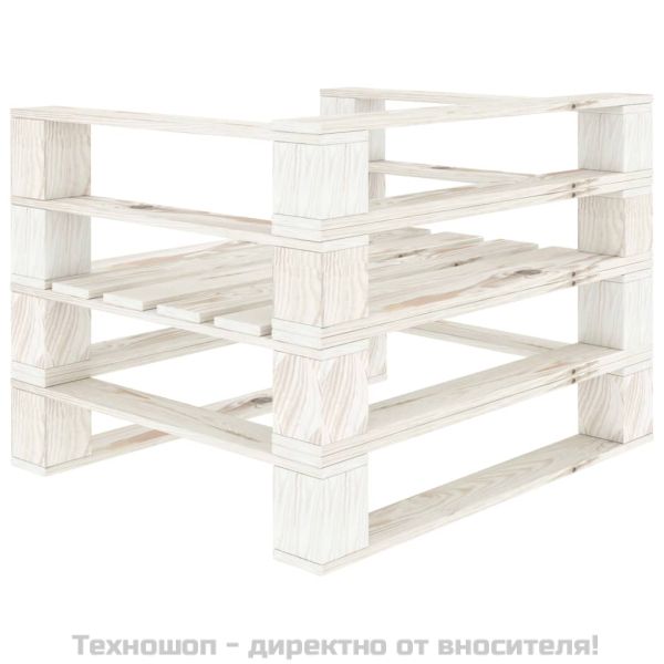 Градинско кресло от палети, дърво, бяло