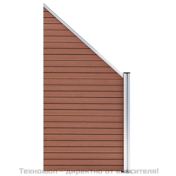 Ограден панел, WPC, 95x(105-180) см, кафяв