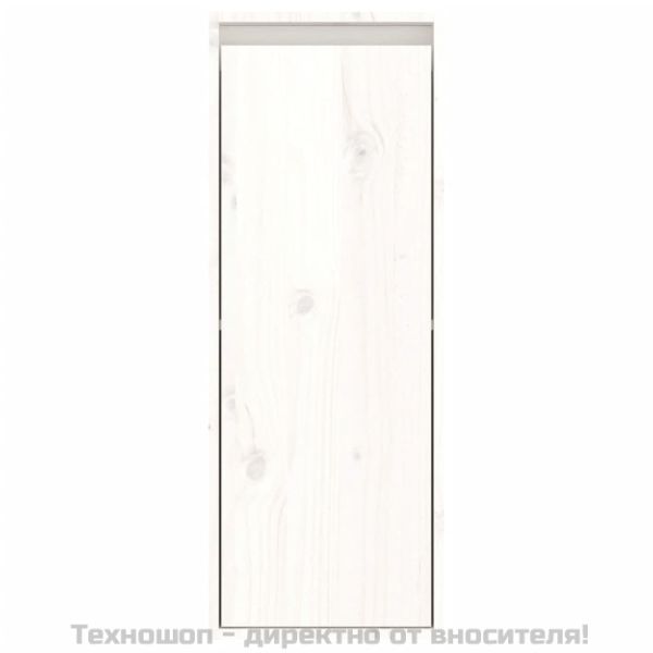 Стенни шкафове, 2 бр, бели, 30x30x80 см, бор масив