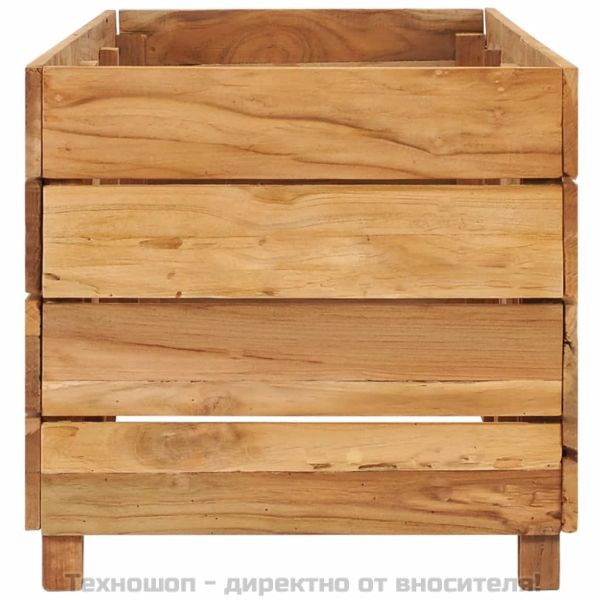 Повдигната леха 150x40x38 см рециклирано тиково дърво и стомана