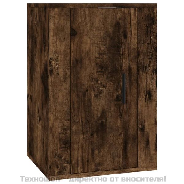 ТВ шкафове със стенен монтаж, 2 бр, опушен дъб, 40x34,5x60 см