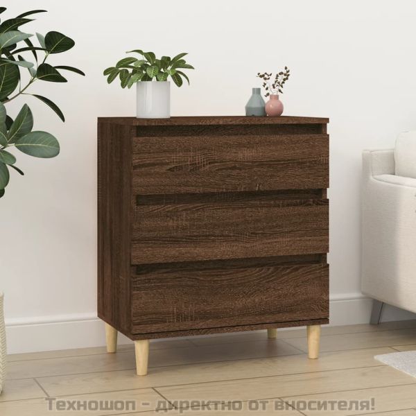 Сайдборд, Кафяв дъб, 60x35x70 см, инженерно дърво