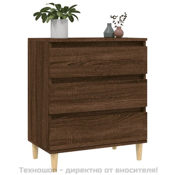 Сайдборд, Кафяв дъб, 60x35x70 см, инженерно дърво