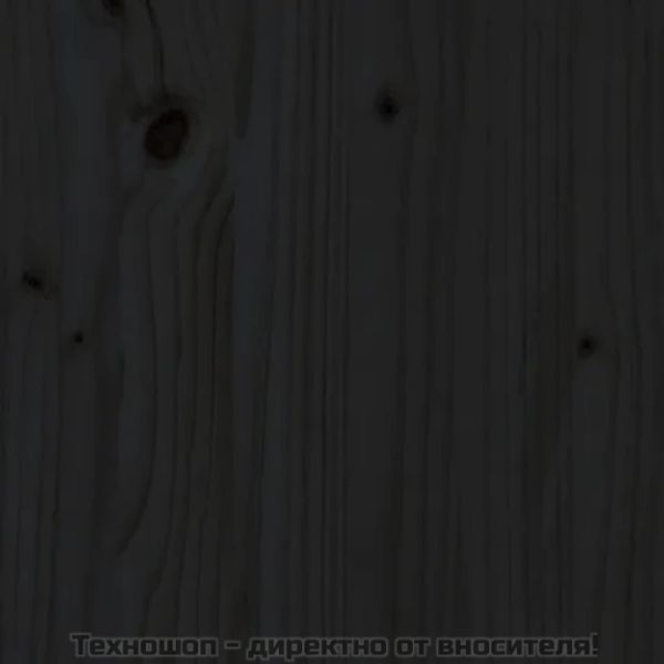 Стенна табла за спалня, черна, 108x3x60 см, борово дърво масив