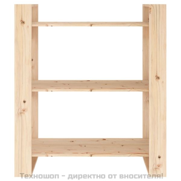 Шкаф за книги/Преграда за стая 80x35x91 см, масивна дървесина, бор