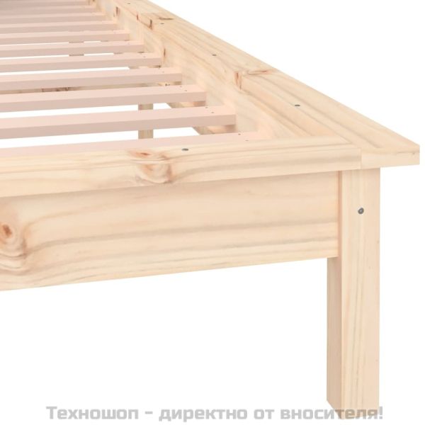 LED рамка за легло 140x190 см масивно дърво