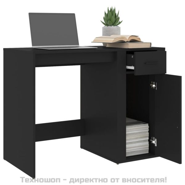 Бюро, черно, 100x49x75 см, инженерно дърво