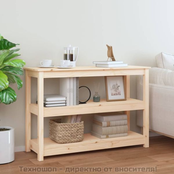 Конзолна маса, 110x40x74 см, борово дърво масив