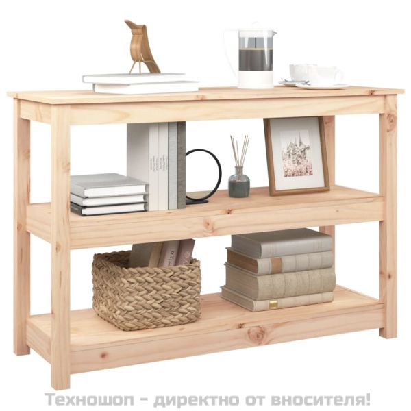 Конзолна маса, 110x40x74 см, борово дърво масив