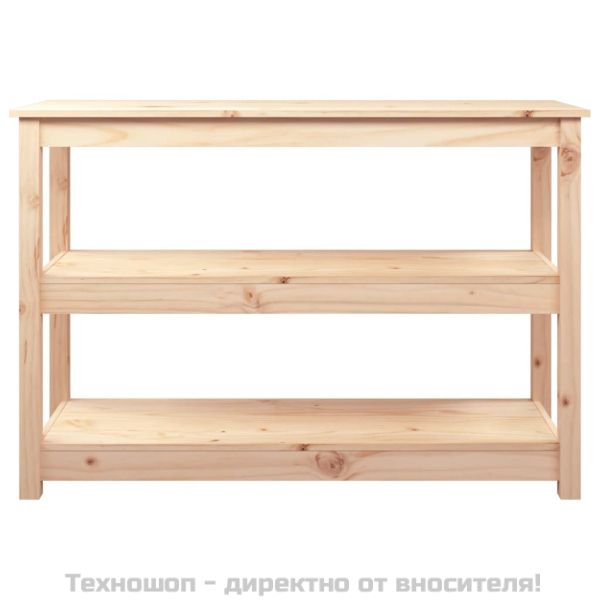 Конзолна маса, 110x40x74 см, борово дърво масив