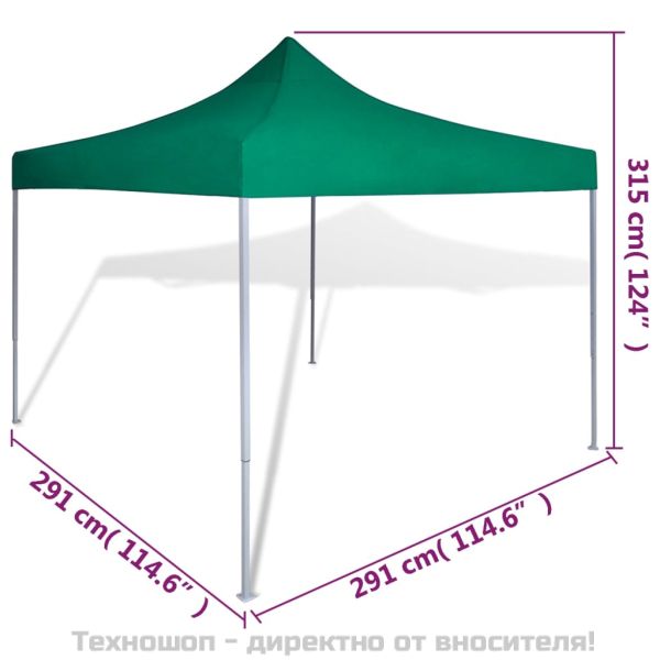 Сгъваема шатра 3 х 3 м, зелена