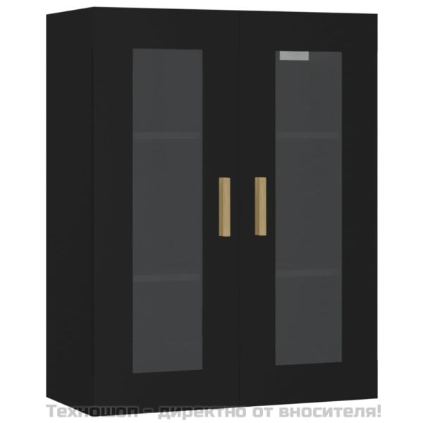 Окачен стенен шкаф, черен, 69,5x34x90 см