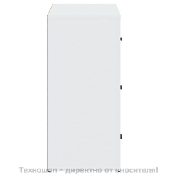 Сайдборд, бял, 80x33x70 см, инженерно дърво