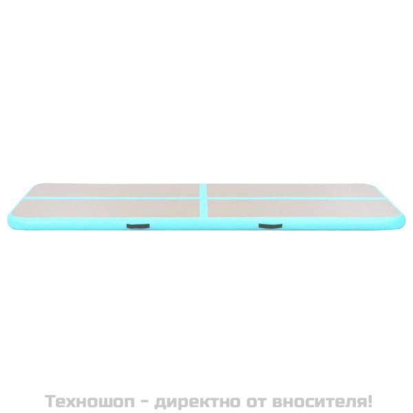 Надуваем дюшек за гимнастика с помпа, 600x100x10 см, PVC, зелен