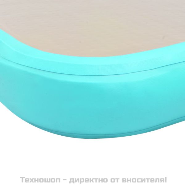 Надуваем дюшек за гимнастика с помпа, 600x100x10 см, PVC, зелен