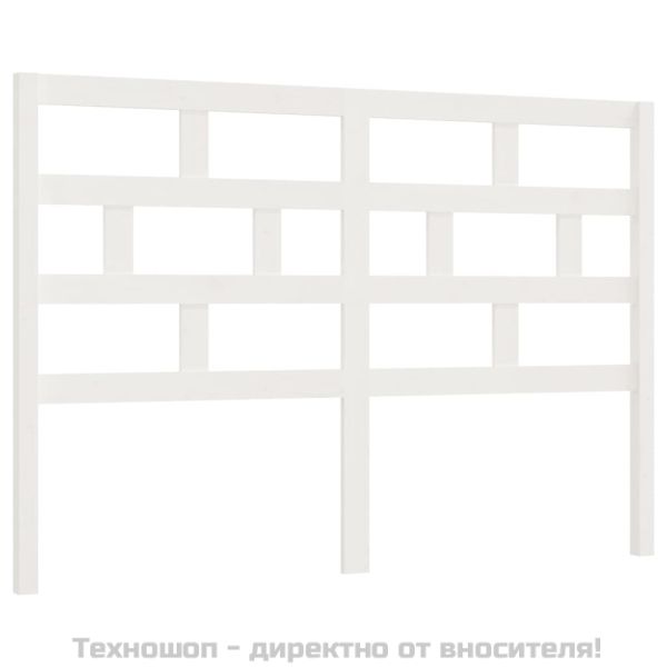 Горна табла за легло, бяла, 141x4x100 см, бор масив
