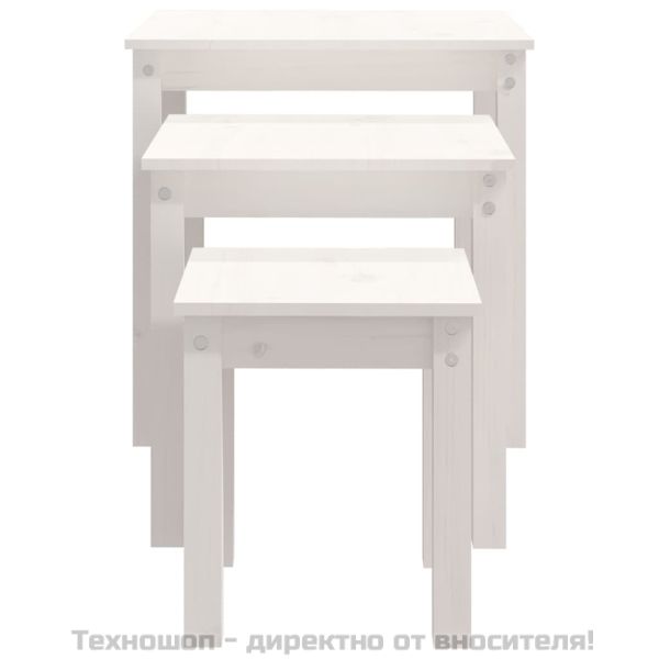 Стифиращи маси, 3 бр, бели, бор масив