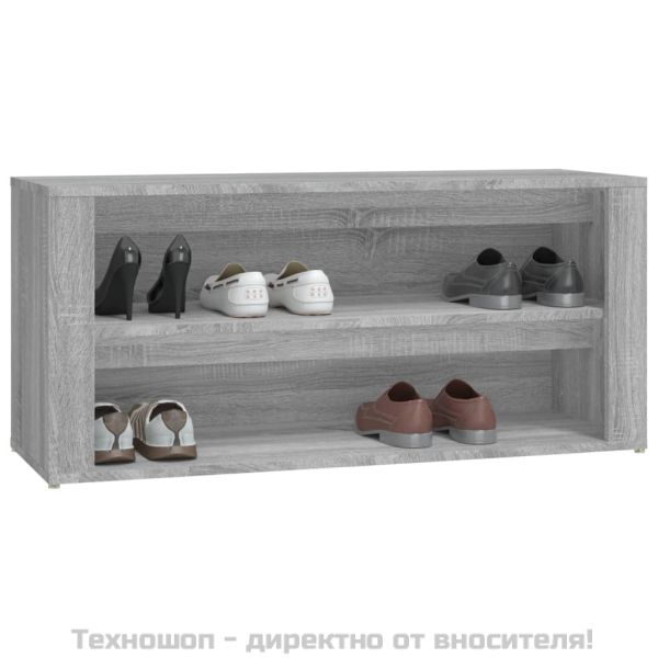 Етажерка за обувки, сив сонома, 100x35x45 см, инженерно дърво