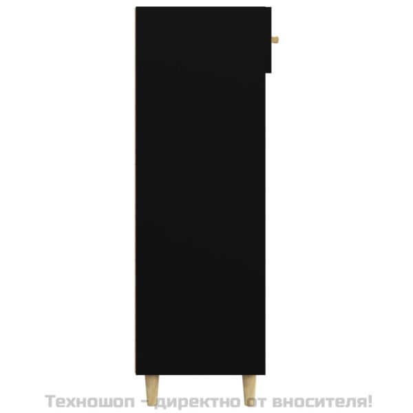 Шкаф за обувки, черен, 60x35x105 см, инженерно дърво