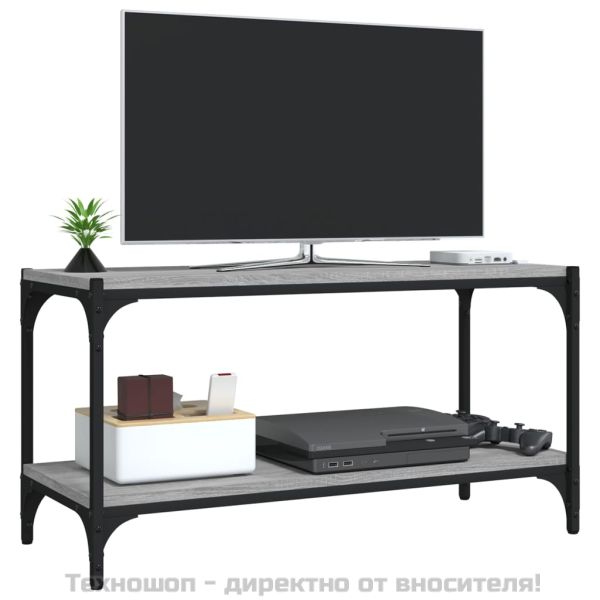 ТB шкаф, сив сонома, 80x33x41 см, инженерно дърво и стомана