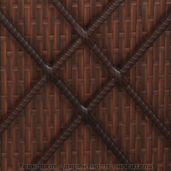 Трансформиращ се шезлонг с шалте, полиратан, кафяв