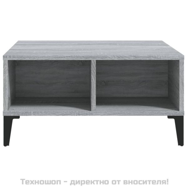 Кафе маса, сив сонома, 60x60x30 см, инженерно дърво