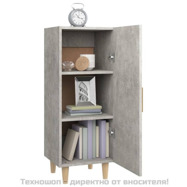 812325 Сайдборд, бетонно сив, 34,5x34x90 см, инженерно дърво
