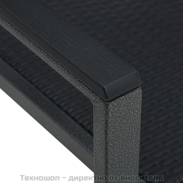 Градински столове, 2 бр, черни, пластмасов ратан