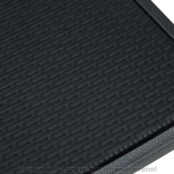 Градински столове, 2 бр, черни, пластмасов ратан