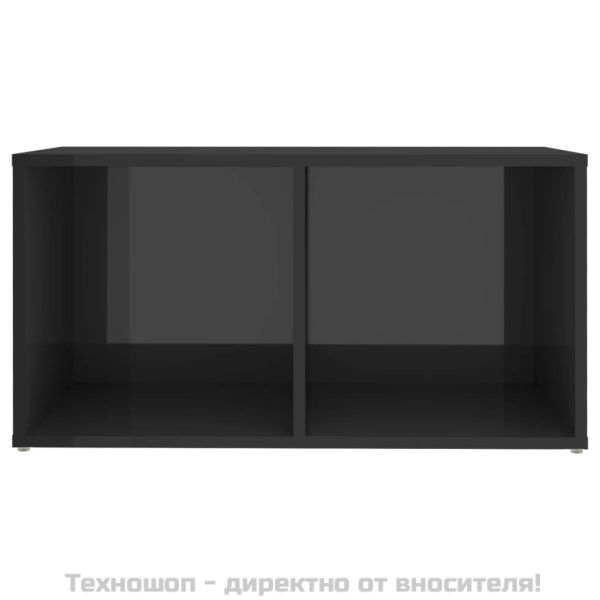 ТВ шкаф, сив гланц, 72x35x36,5 см, инженерно дърво