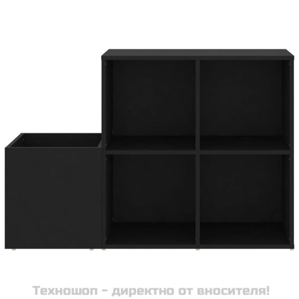 Шкаф за обувки за антре, черен, 105x35,5x70 см, инженерно дърво