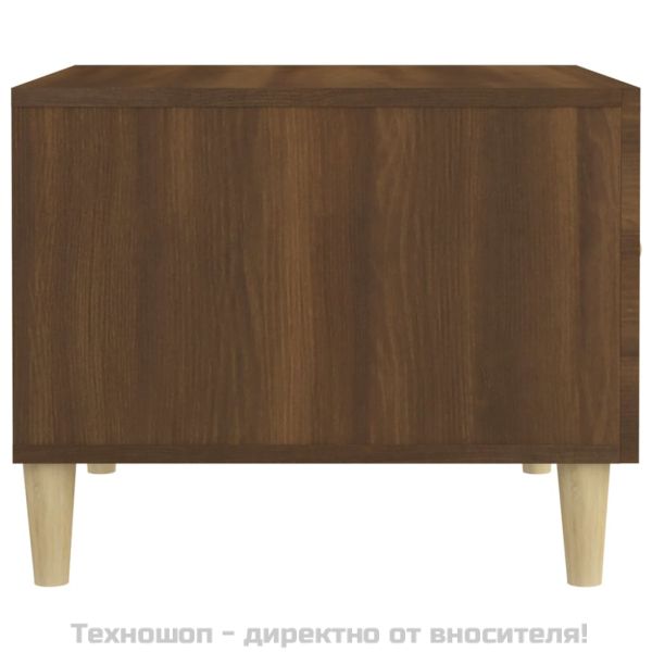 Кафе маси, 2 бр, кафяв дъб, 50x50x40 см, инженерно дърво