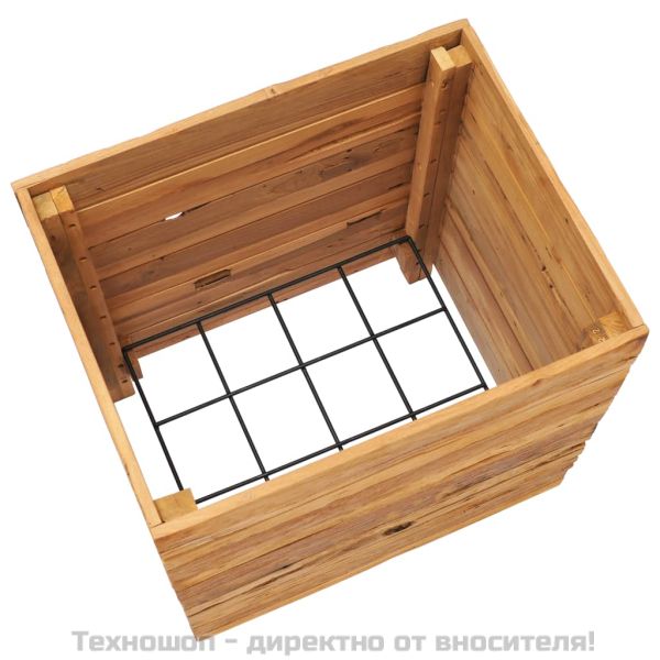 Повдигната леха 50x40x55 см рециклирано тиково дърво и стомана