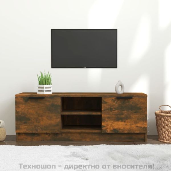 ТВ шкаф, Опушен дъб, 102x35x36,5 см, инженерно дърво