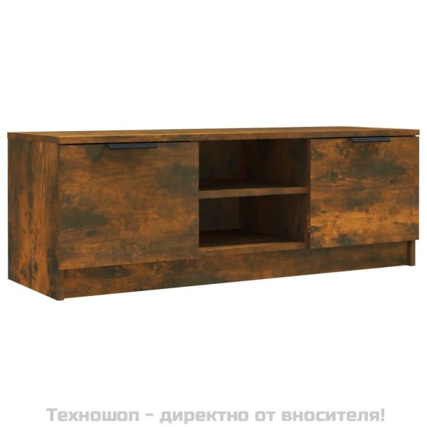 ТВ шкаф, Опушен дъб, 102x35x36,5 см, инженерно дърво