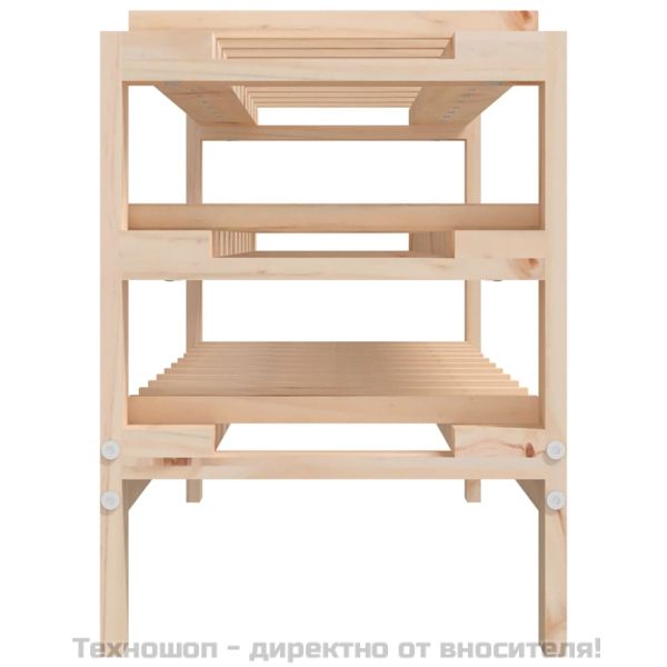 Поставка за вино 109,5x30x42 см масивна чамова дървесина