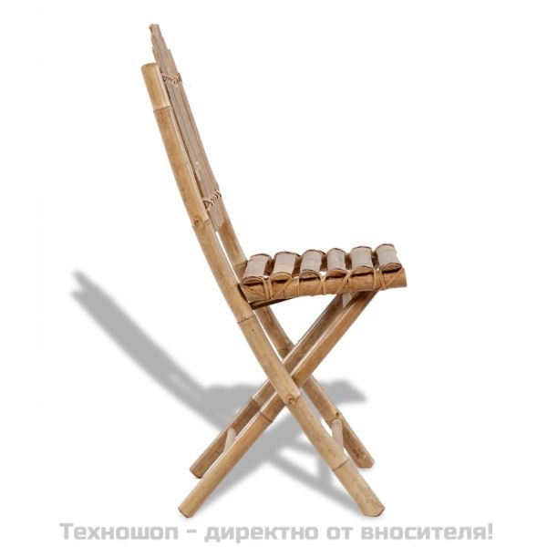Сгъваеми градински столове, 2 бр, бамбук