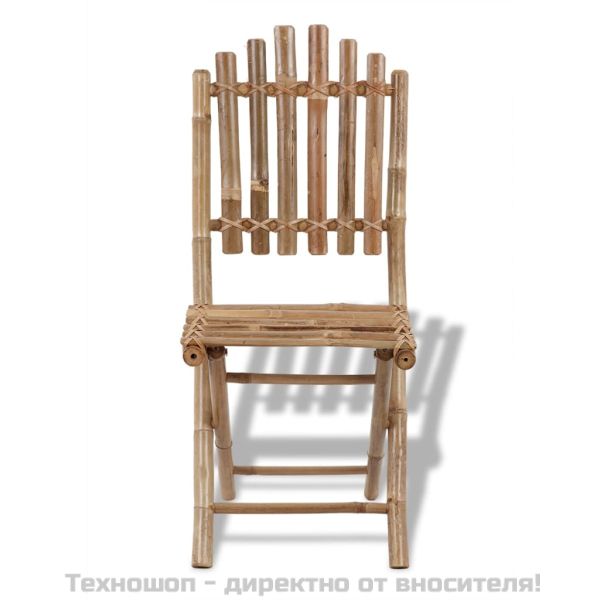 Сгъваеми градински столове, 2 бр, бамбук