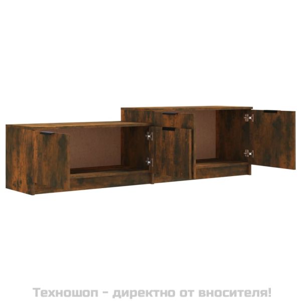 ТВ шкаф, Опушен дъб, 158,5x36x45 см, инженерно дърво