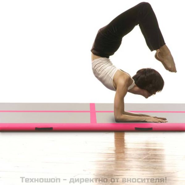 Надуваем дюшек за гимнастика с помпа, 500x100x10 см, PVC, розов