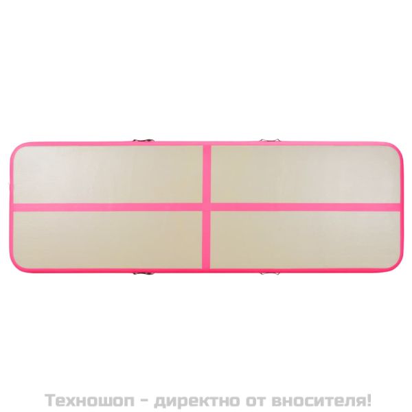 Надуваем дюшек за гимнастика с помпа, 500x100x10 см, PVC, розов