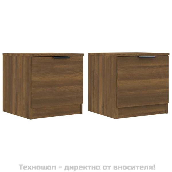 Нощни шкафчета, 2 бр, Кафяв дъб, 40x39x40 см