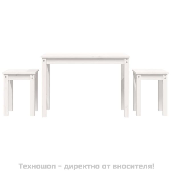 Стифиращи маси, 3 бр, бели, бор масив