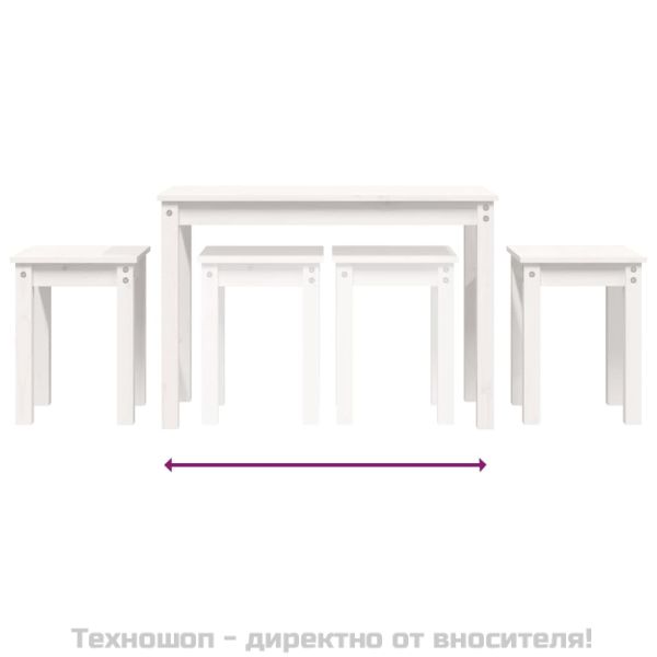 Стифиращи маси, 3 бр, бели, бор масив