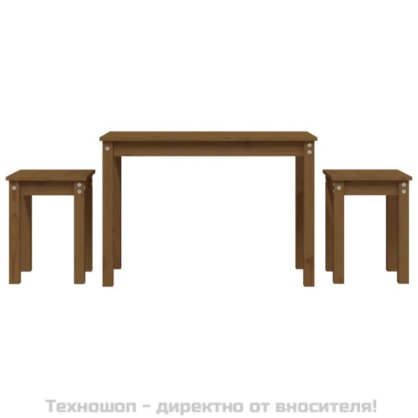 Стифиращи маси, 3 бр, меденокафяви, бор масив