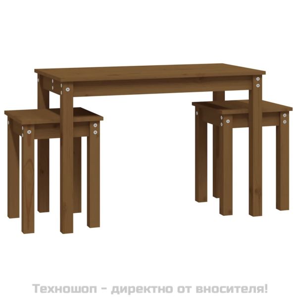 Стифиращи маси, 3 бр, меденокафяви, бор масив